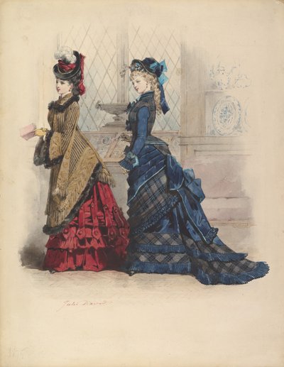 Dos mujeres con vestidos de día, 1875 de Jules David