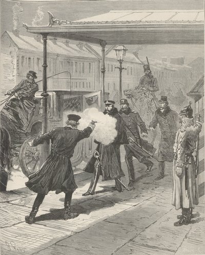 El asesinato del Conde Mikhail Loris-Melikov. De Le Monde Illustré, 1880 de Jules Descartes Férat