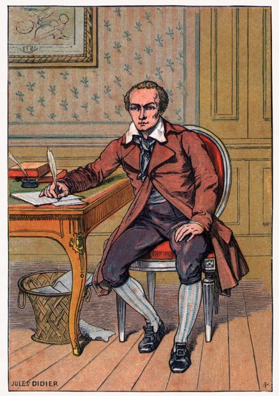 André Chenier, c.1900 (grabado) de Jules Didier