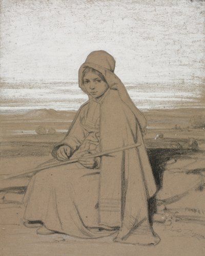 una pastora sentada de Jules Dupré