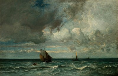 Barcos huyendo antes de la tormenta, 1870-75 de Jules Dupré
