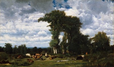 Paisaje con ganado en Limousin, 1837 de Jules Dupré