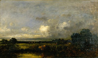 paisaje con vaca de Jules Dupré