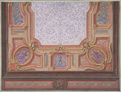 Diseño para el techo del Gran Salón, Hôtel Hope, 1867 de Jules Edmond Charles Lachaise and Eugène Pierre Gourdet