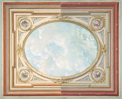 Diseño para un techo de cielo de trampantojo de Jules Edmond Charles Lachaise and Eugène Pierre Gourdet