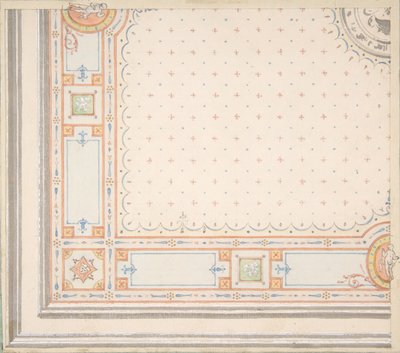 Diseño para un techo (detalle), segunda mitad del siglo XIX. Creadores: Jules-Edmond-Charles Lachaise, Eugène-Pierre Gourdet de Jules Edmond Charles Lachaise and Eugène Pierre Gourdet