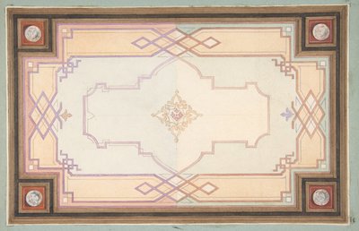 Diseño para un techo, segunda mitad del siglo XIX. Creadores: Jules-Edmond-Charles Lachaise, Eugène-Pierre Gourdet de Jules Edmond Charles Lachaise and Eugène Pierre Gourdet