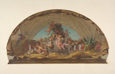 Diseño para la decoración de una luneta en la escalera, Hôtel de Pless, Berlín de Jules Edmond Charles Lachaise and Eugène Pierre Gourdet