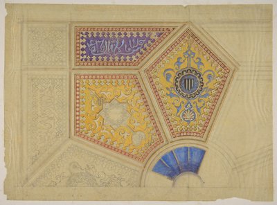 Diseño para la decoración pintada de un techo artesonado, segunda mitad del siglo XIX de Jules Edmond Charles Lachaise and Eugène Pierre Gourdet