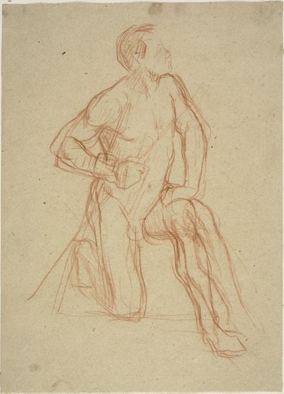 Figura masculina arrodillada de Jules Elie Delaunay