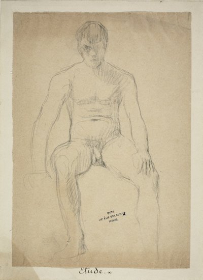 Desnudo académico sentado de Jules Elie Delaunay