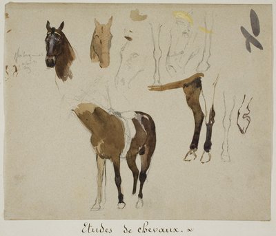 Estudios de caballos de Jules Elie Delaunay