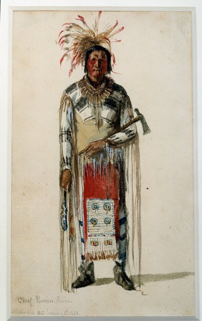 Huella de un jefe indio de la tribu Pawnee Ponca de Jules Emile Saintin