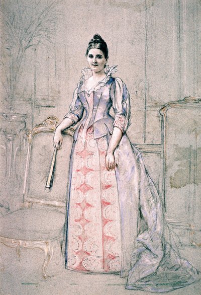 Retrato de la Sra. Carnot con vestido de gala de Jules Emile Saintin