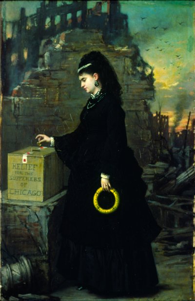 Ayuda para los Damnificados de Chicago, 1872 de Jules Emile Saintin