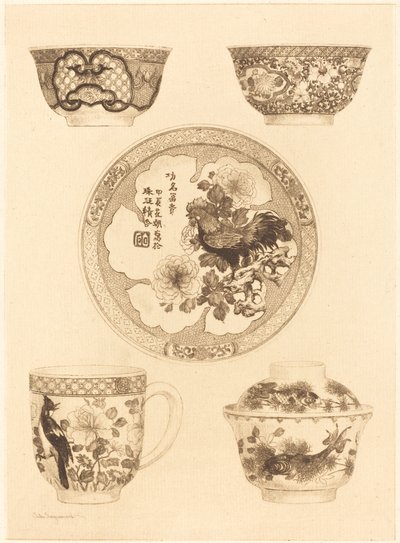 Cinco piezas de China de Jules Ferdinand Jacquemart