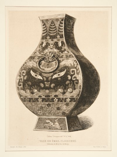 Jarrón de esmalte cloisonné de Jules Ferdinand Jacquemart