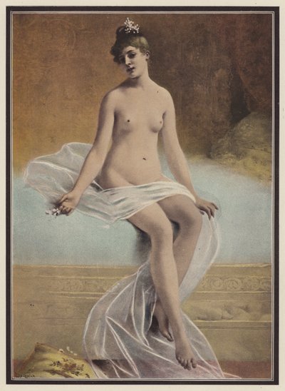 Fragilidad (litografia en color) de Jules Frederic Ballavoine
