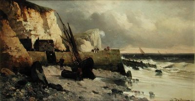 Pescando en un rompeolas de Jules G Bahieu