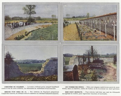 Cementerio de Chambry, Las tumbas de los héroes, Brecha de un obús de 75, Nada es respetado de Jules Gervais Courtellemont