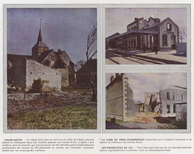 Gourgancon, La Estación de Fere-Champenoise, Los Proyectiles de 150 de Jules Gervais Courtellemont