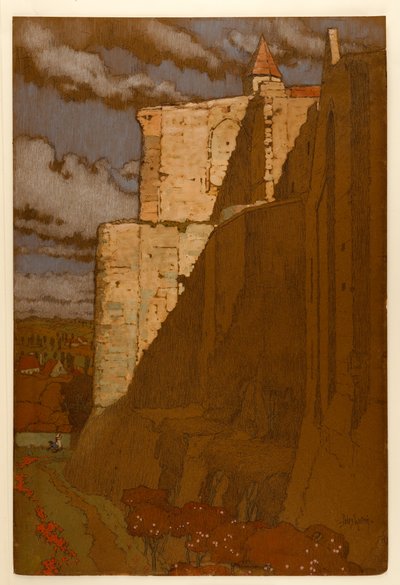 Chateau de Loches: el muro de Enceinte y la cima de la Tour Ronde de Jules Guerin