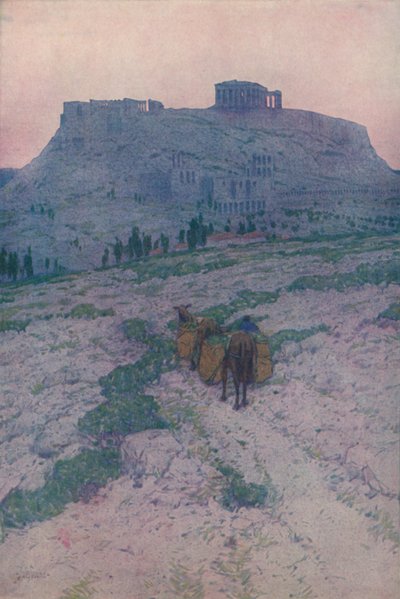 La Acrópolis en Atenas, temprano en la mañana de Jules Guerin