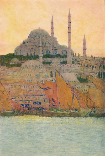 La Mezquita de Suleiman en Constantinopla, 1913 de Jules Guerin