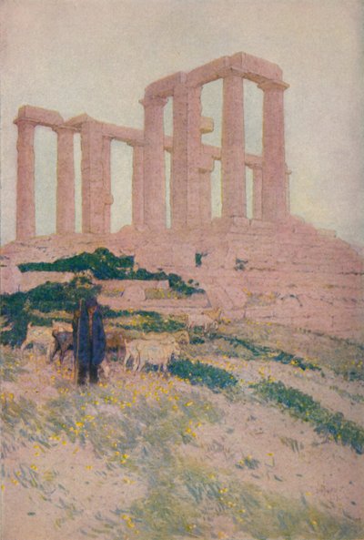 El Templo de Poseidón y Atenea en Sunium de Jules Guerin