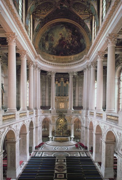 Vista interior de la capilla, 1699-1710 de Jules Hardouin Mansart
