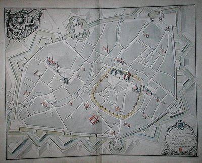 Plano de las murallas de la ciudad vieja y nueva de Dijon de Jules Hardouin Mansart