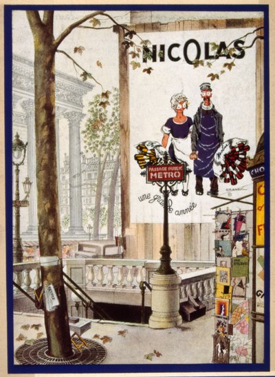 Cartel francés que representa al repartidor ficticio "Nectar" 1931 de Jules Isnard Dransy
