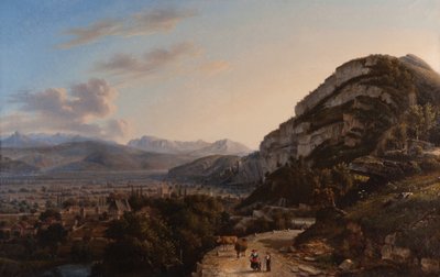 Vista de Sassenage 1857 (Óleo sobre lienzo) de Jules Jean Baptiste Guedy