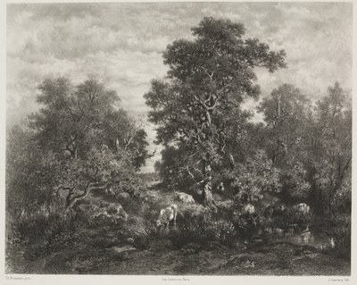 El estanque, después de Théodore Rousseau (1812-67) de Jules Joseph Augustin Laurens