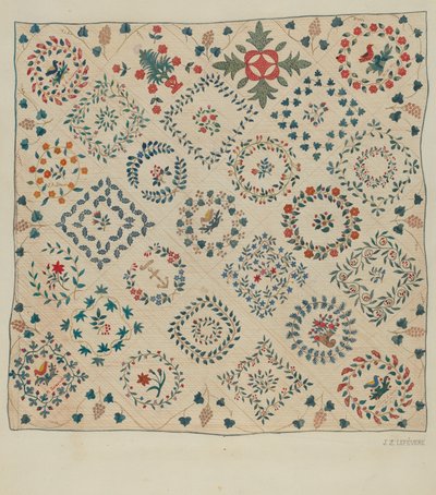 Cubrecama de Apliqué, c. 1936 de Jules Lefevere