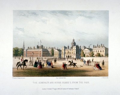 Almirantazgo y Horse Guards, Whitehall, Westminster, Londres, 1854 de Jules Louis Arnout