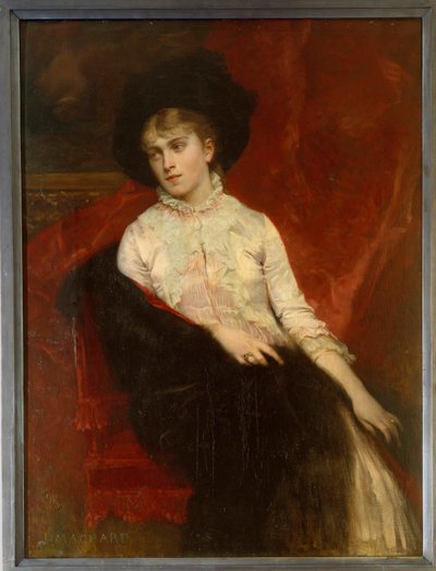 Retrato de Jeanine Dumas Davy de la Pailleterie (1867-1943) hija de Alexandre Dumas hijo y esposa de Ernest Hauterive Pintura de Jules Louis Machard (1839-1900) siglo XIX Villers Cotterets. Museo Alexandre Dumas de Jules Louis Machard