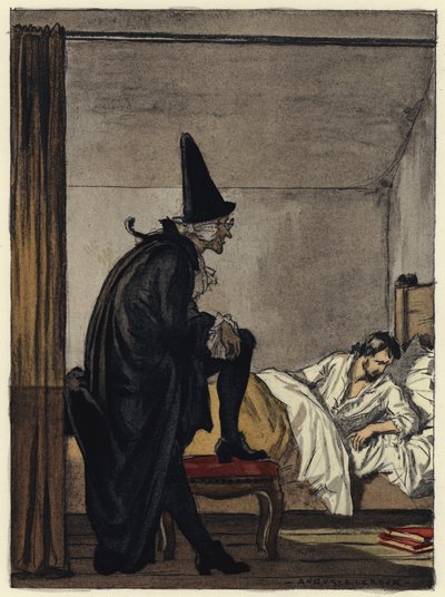 Ilustración para las memorias de Casanova (litografía en color) de Jules Marie Auguste Leroux