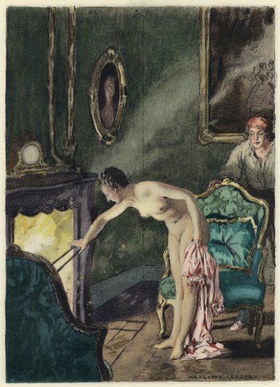 Ilustración para las memorias de Casanova (litografía en color) de Jules Marie Auguste Leroux