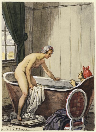 Ilustración para las memorias de Casanova (litografía en color) de Jules Marie Auguste Leroux