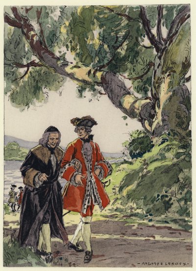 Ilustración para las memorias de Casanova (litografía en color) de Jules Marie Auguste Leroux