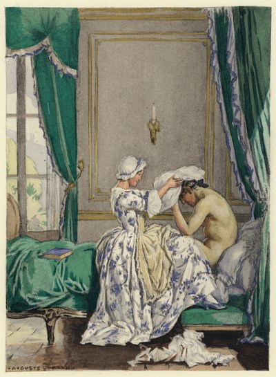 Ilustración para las memorias de Casanova (litografía en color) de Jules Marie Auguste Leroux