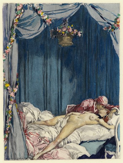 Ilustración para las memorias de Casanova (litografía en color) de Jules Marie Auguste Leroux