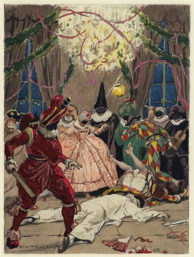 Ilustración para las memorias de Casanova (litografía en color) de Jules Marie Auguste Leroux