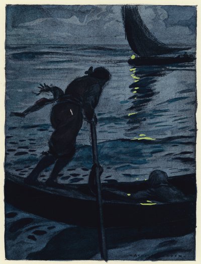 Ilustración para las memorias de Casanova (litografía en color) de Jules Marie Auguste Leroux