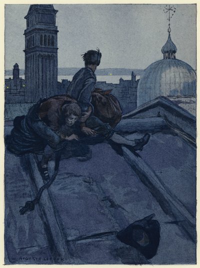 Ilustración para las memorias de Casanova (litografía en color) de Jules Marie Auguste Leroux