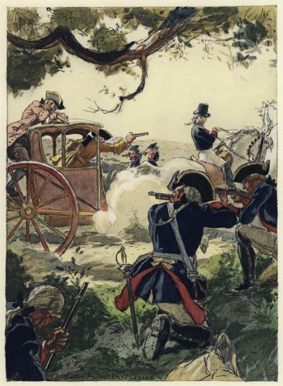 Ilustración para las memorias de Casanova (litografía en color) de Jules Marie Auguste Leroux