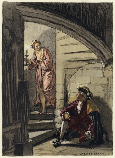 Ilustración para las memorias de Casanova (litografía en color) de Jules Marie Auguste Leroux