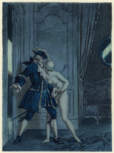Ilustración para las memorias de Casanova (litografía en color) de Jules Marie Auguste Leroux
