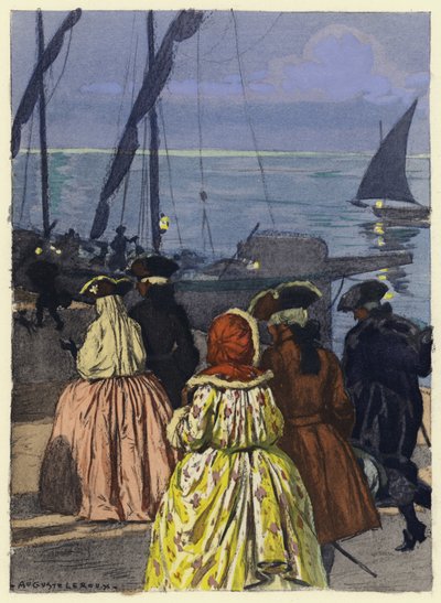 Ilustración para las memorias de Casanova (litografía en color) de Jules Marie Auguste Leroux